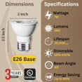 thumbnail image 3 of Dimmable PAR16 LED Bulbs, 3000K Warm White, 7W 560LM, LED Flood Lights (50W Equivalent) E26 Screw Base, 6-Pack, 3 of 8