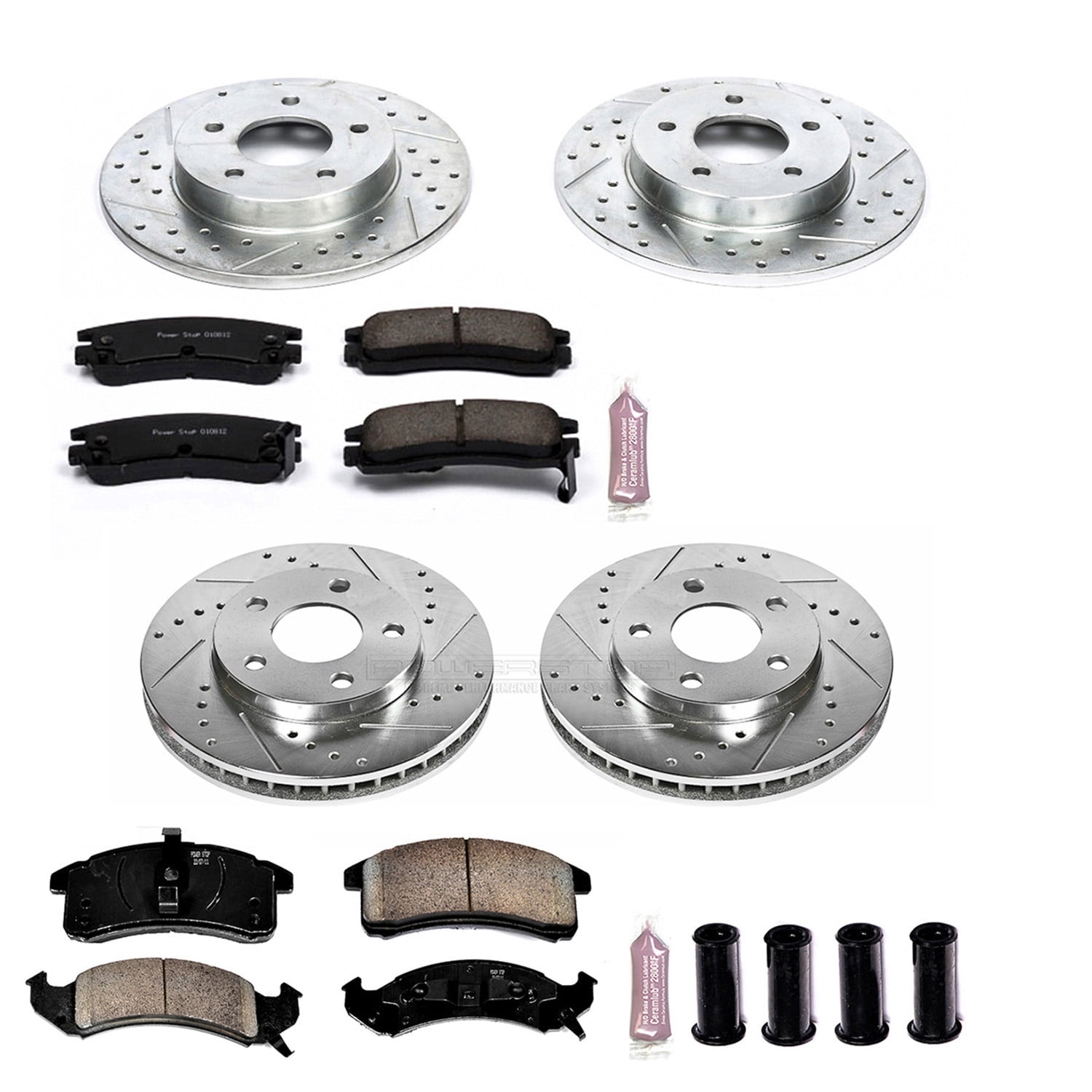 PowerStop Front and Rear Z23 Evolution Sport Carbon-Fiber Ceramic Brake Pad and Drilled & Slotted Rotor Kit Fits: BUICK CADILLAC OLDSMOBILE Select Models K2760
