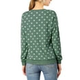 thumbnail image 4 of INSPIRE CHIC Women's Polka Dots Crew Neck Drop Shoulder Long Sleeves Knit Sweatshirt L Green, 4 of 9