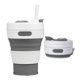 thumbnail image 1 of Taza de camping plegable con pajita Taza de café plegable de silicona Botella deportiva Portátil Viajes al aire libre Coche 16oz (2 piezas), 1 of 5