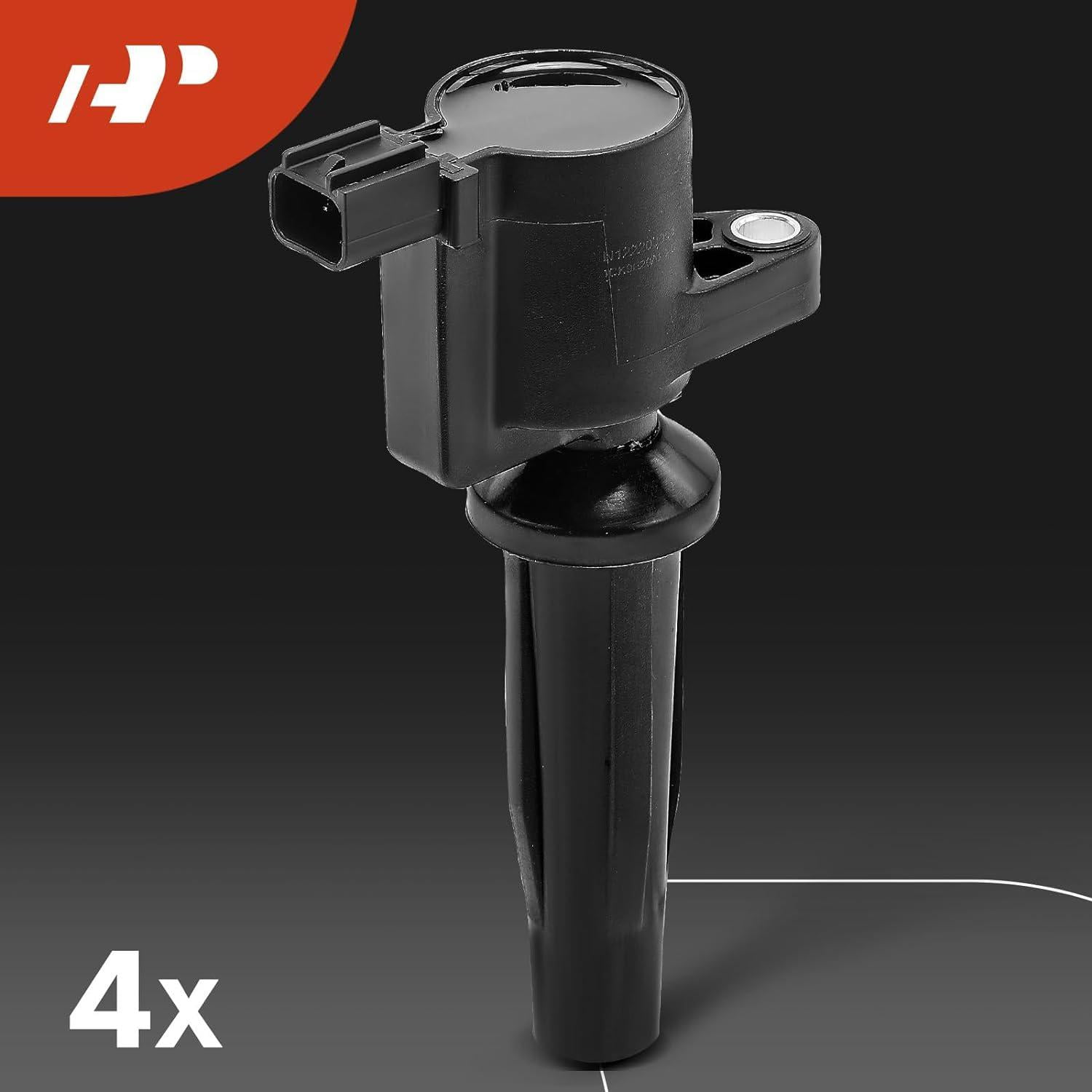 A-Premium Set of 4 Ignition Coil Pack and Iridium Spark Plugs Compatible with Ford Escape, Fusion, C-Max, Police Responder Hybrid, Lincoln MKZ