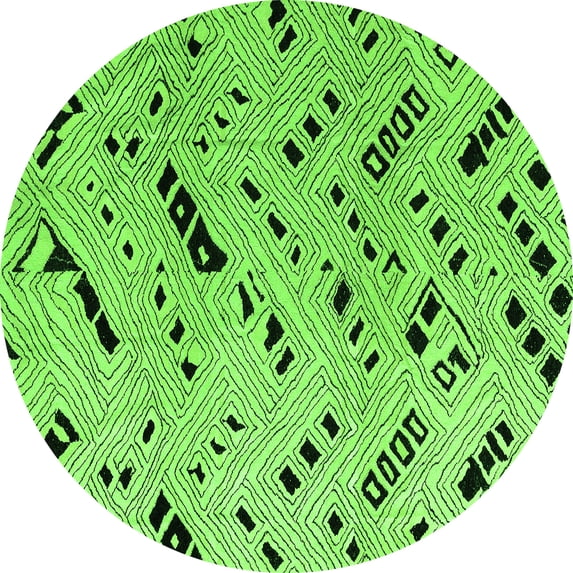 Ahgly Company Indoor Round Solid Green Modern Area Rugs, 3' Round
