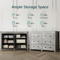 thumbnail image 3 of FANRAL Dresser for Bedroom with 6 Drawers,Wood Metal Handle Closet Storage Cabinet,Wide TV Stand Chests of Drawers,Gray Dresser, 3 of 8