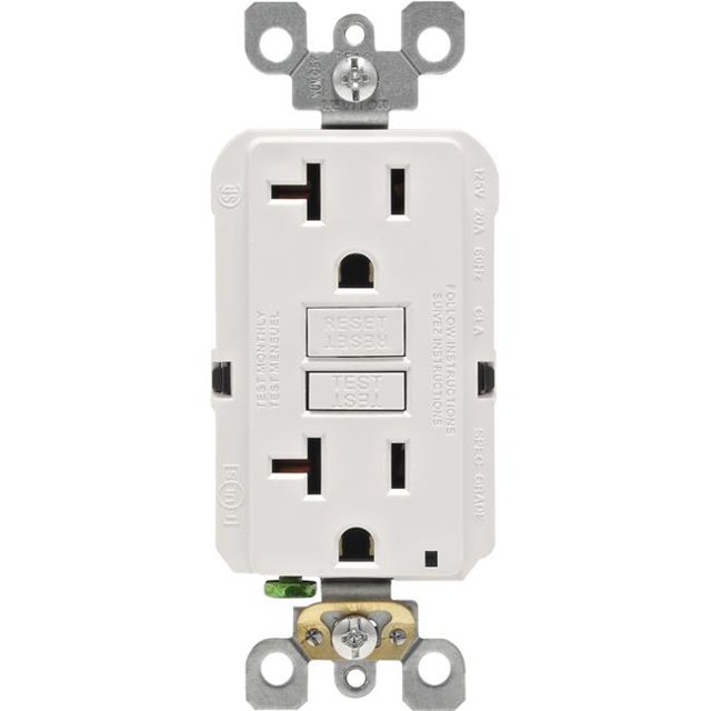 R02-GFNT2-0KW Mfg Auto-Test GFCI Outlet, Blanc - 20 A & 125 V