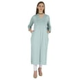 thumbnail image 1 of Phagun Indo WesternSolid Kurti For Women's V-Neck W/ Side Slit Indian Traditional Wear, 1 of 7