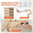 thumbnail image 2 of VEVOR Tumbling Timber Toy 54 Blocks Large Tumble Tower Blocks Game Pine Wood Bag, 2 of 9