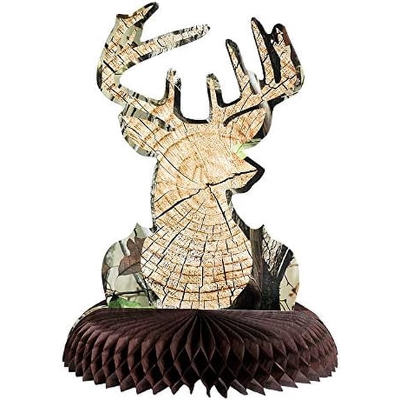 Rustic Wood Deer Centerpiece for Tables with Next Camo Design, Cut Timber Table Decor$$Home Decor, Kitchen, & Other