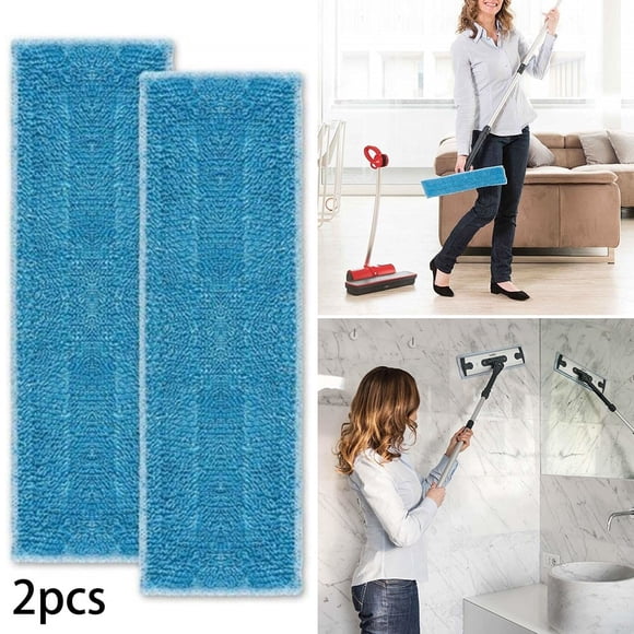 Ruibeauty Mop Cloths,2Pcs Washable Reusable Microfibre Mop Cloths for Polti Moppy Steam Engine,Blue