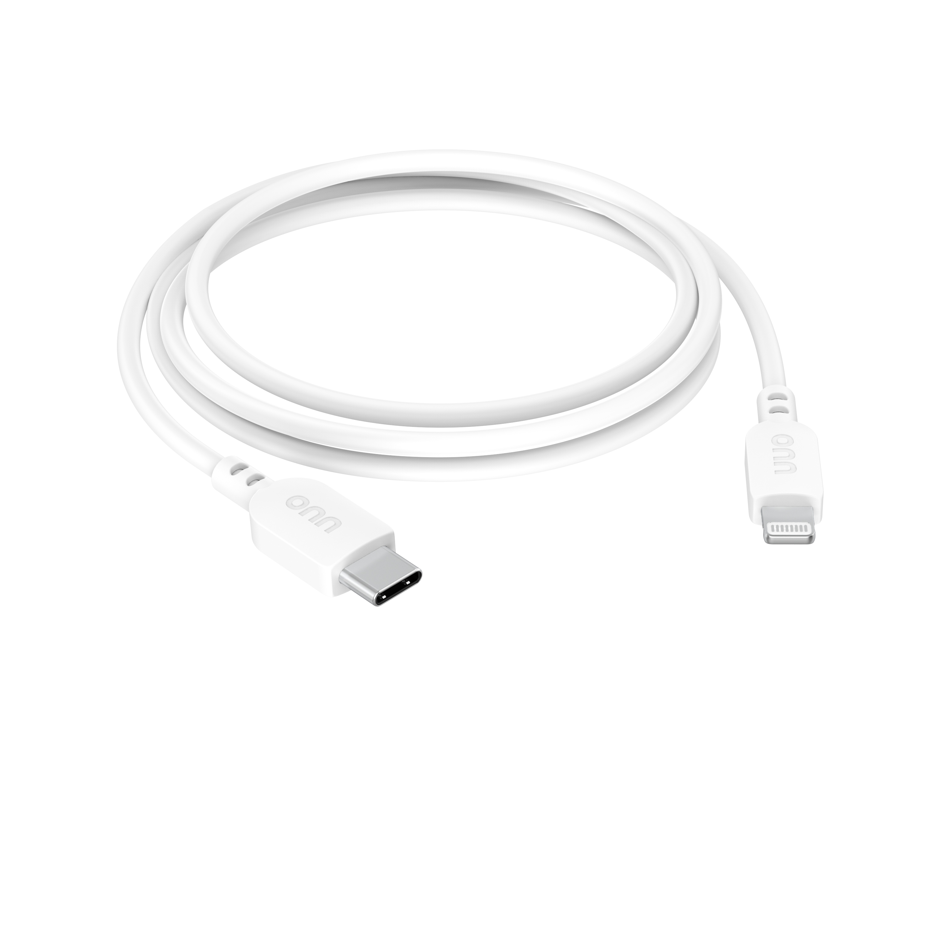onn Lightning to USB-C Charging Cable, 3 ft, White photo 4