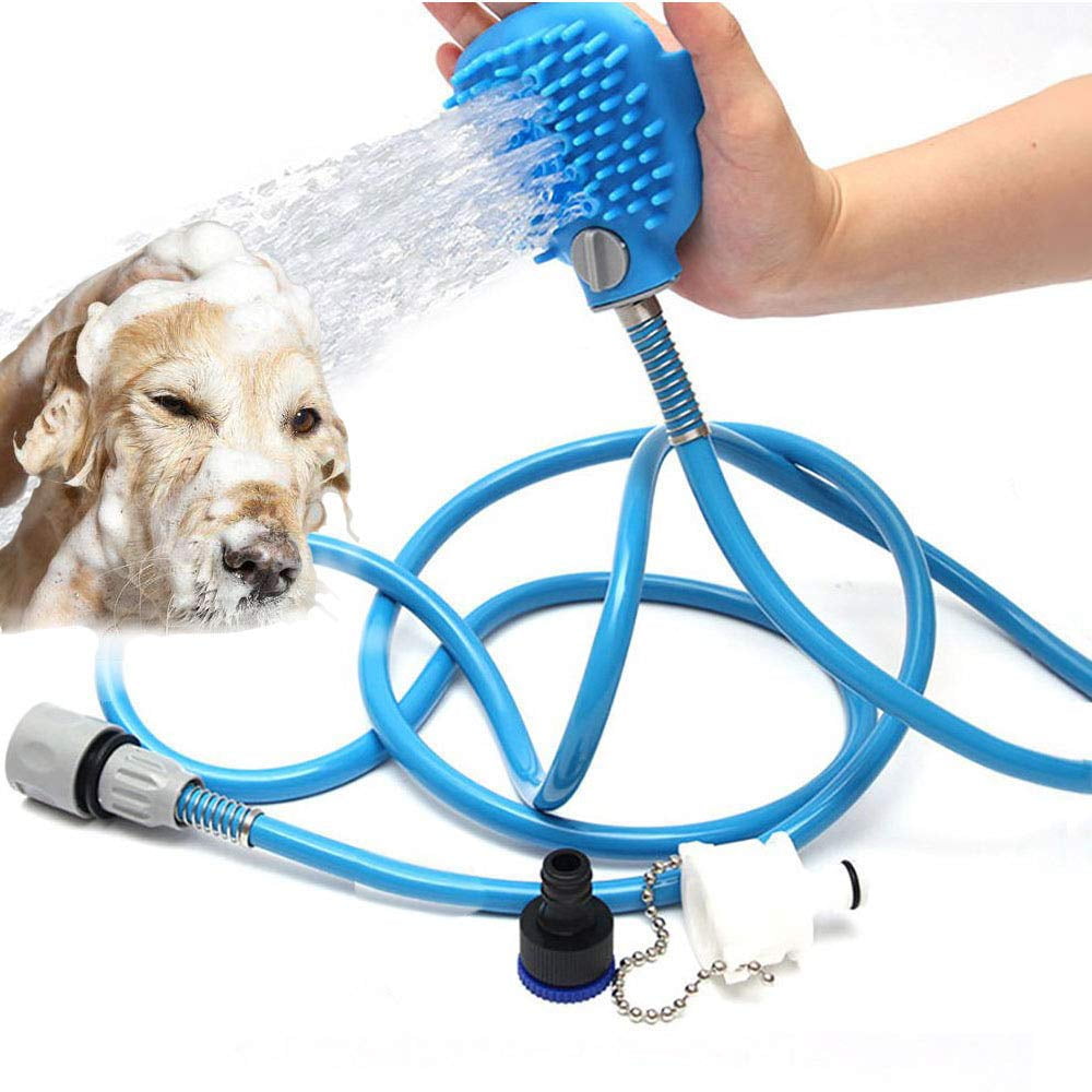 Dog Bathing Tool Pet Shower Sprayer & Pet Bath Brush 2-in ...