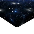 thumbnail image 2 of Ambesonne Constellation Fitted Sheet 2 Pcs Set, Space Star Nebula, Queen, Blue Black White, 2 of 3