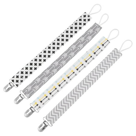 VBESTLIFE 4pcs Baby Pacifier Clip Chain Printing Cotton Strap Soother Nipple Holder for Infant Child Set,Pacifier Clips,Pacifier Leash