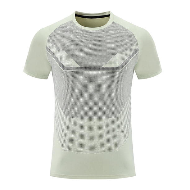 Tops para hombre, blusas y camisas de cuello redondo y manga corta para hombre, blusas de verano para hombre de malla transpirable elástica ajustada cómoda deportiva informal de manga corta con cuello