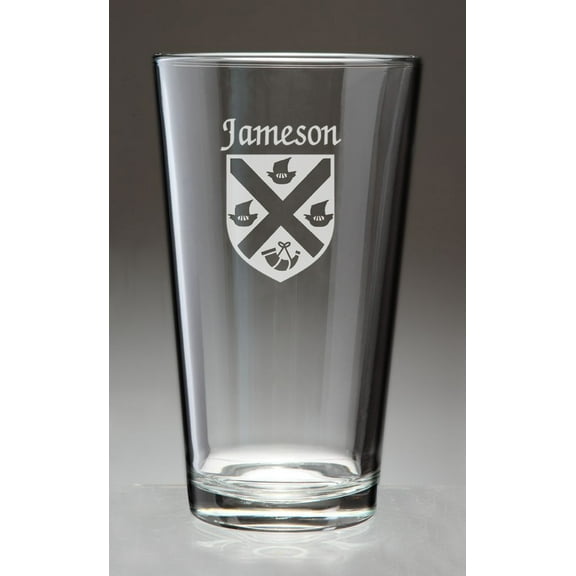 Jameson Irish Coat of Arms Pint Glasses - Set of 4 (Sand Etched)