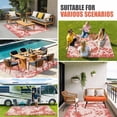 thumbnail image 4 of Red Crane Silhouette Outdoor Rug for Patio/Deck/Porch, Non-Slip Large Area Rug 6 x 9 Ft, Modern Abstract Flowers Botanical Indoor Outdoor Rugs Washable Area Rugs, Reversible Camping Rug Carpet Runner, 4 of 8