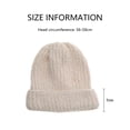 thumbnail image 2 of Gorros de lana para hombres y mujeres, gorros gruesos de invierno, medias cálidas, gorro de lana de chenilla con panel claro de color sólido, 2 of 5