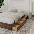 thumbnail image 2 of Nexera Queen Size Storage Wood Bed Frame with 3 Drawers, Walnut, 2 of 8