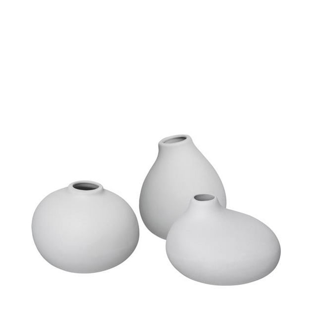 Blomus 66224 Nona Mini Vases, Micro Chip Light Grey - Set of 3