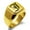 Gold, variant on Stainless Steel Letter J Initial Old English Monogram Engraved Engraved Square Flat Top Biker Style Polished Signet Ring