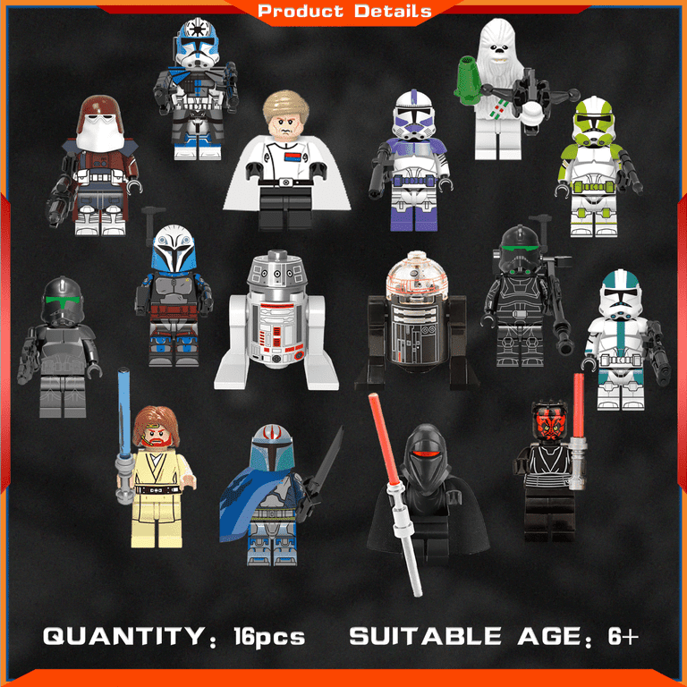 16 Pcs Star Wars Building Blocks Action Figures Battle Droids with