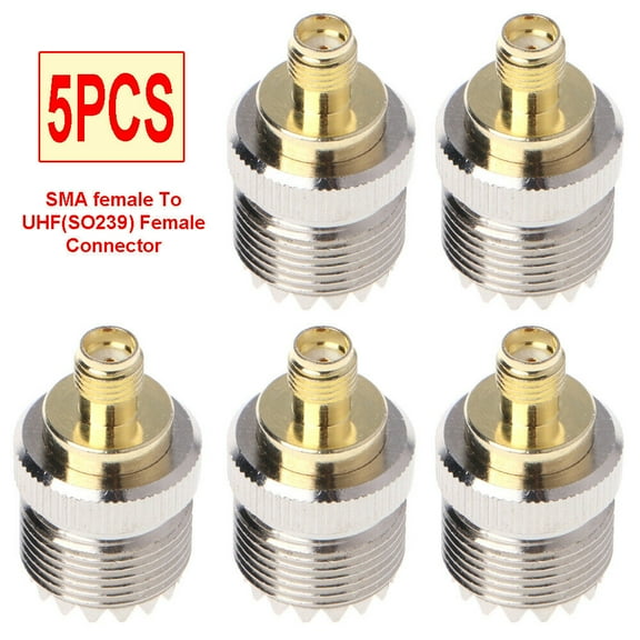 5PCS SMA female To UHF Female RF Coaxial Connector Adapter SO-239 SO239 50 ohm USA