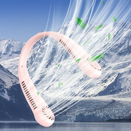 

WMYBD Clearence Portable Hanging Fan Hands Free Bladeless Fan Operated Wearable Personal Fan Leafless Rechargeable Headphone Design USB Powered Desk Fan 3 Speeds Gifts