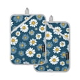 thumbnail image 7 of Yayeee Pot Holders Kitchen Heat Resistant with Pockets 7"x9.8" Cotton Oven Cooking Hot Pads, Green Daisy Pattern, 7 of 7
