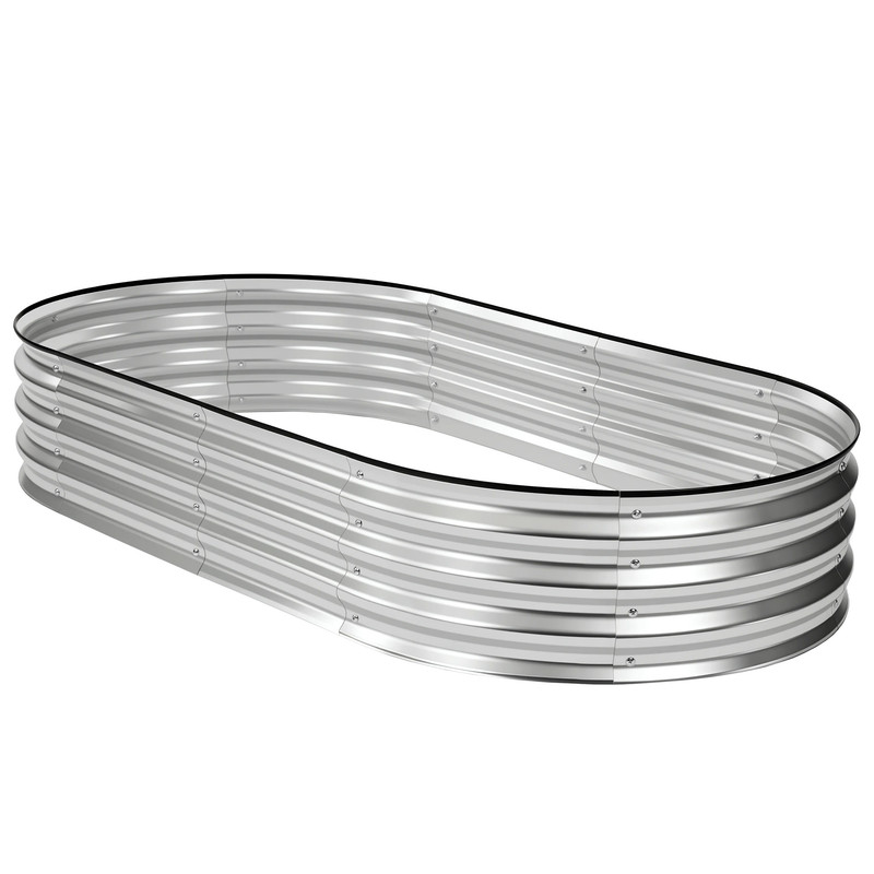 Gianna 6-Foot Galvanized Raised Garden Bed, Oval photo 1