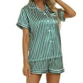 thumbnail image 6 of IROINNID Women's Two-Pieces Pajamas Set Short-sleeve Tops with Shorts Causal Loungewear Soft Sleepwear,Green, 6 of 7