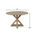 Finch Alfred Modern Farmhouse Wooden Round Dining Table, Rustic Beige