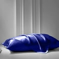 thumbnail image 4 of Cloud Fino Luxurious Satin Bed Sheets Royal Blue Silk Sheets Queen 15 " Deep Pocket Pillowcases Sheet, 4-Piece, 4 of 6