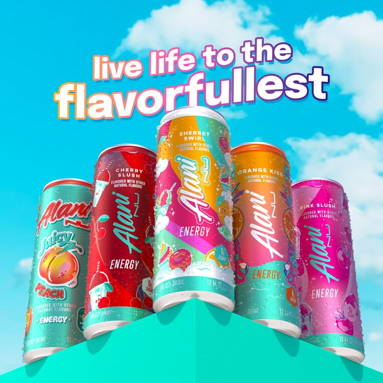 Alani Nu Sugar Free Energy Drink, Sherbet Swirl, 12 fl oz, 12 Pack