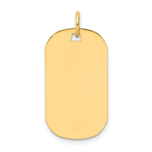 14k Yellow Gold Plain .009 Gauge Engraveable Dog Tag Disc Charm Pendant