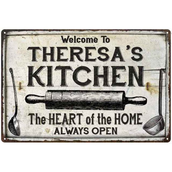 THERESA'S Kitchen Farmhouse Sign Gift Gift 12x18 Metal 112180033075