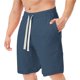 thumbnail image 1 of Pantalones cortos KIHOUT para hombre, informales, lisos, con bolsillo, cintura elástica, rectos, deportivos, para entrenamiento, 1 of 3