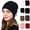 Khaki, variant on Waterproof Windproof Cuff Beani Black Polyester,Cotton Winter Hats for Men Women Warm Thermal Fleece Lined, Thick Knit Fashion Skull Cap One Size