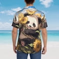 thumbnail image 3 of Lsque Clear Sky Cute Sunflower Panda pattern Hawaiian Shirt for Men, Unisex Summer Beach Casual Short Sleeve Button Down Shirts-XX-Large, 3 of 9