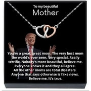 SHERIDANSTAR Funny Mom Gifts, Donald Trump Necklace on Card for Mom, Funny Mother's Day Jewelry Gifts from Son, Daughter, Funny Birthday, Christmas Gifts for Mom, Best Mom Ever Gifts