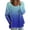 Blue, variant on MEICHEN Casual Tops for Women Long Sleeve Sweater Sports Fan Round Neck Tops Soft Workout Pullover