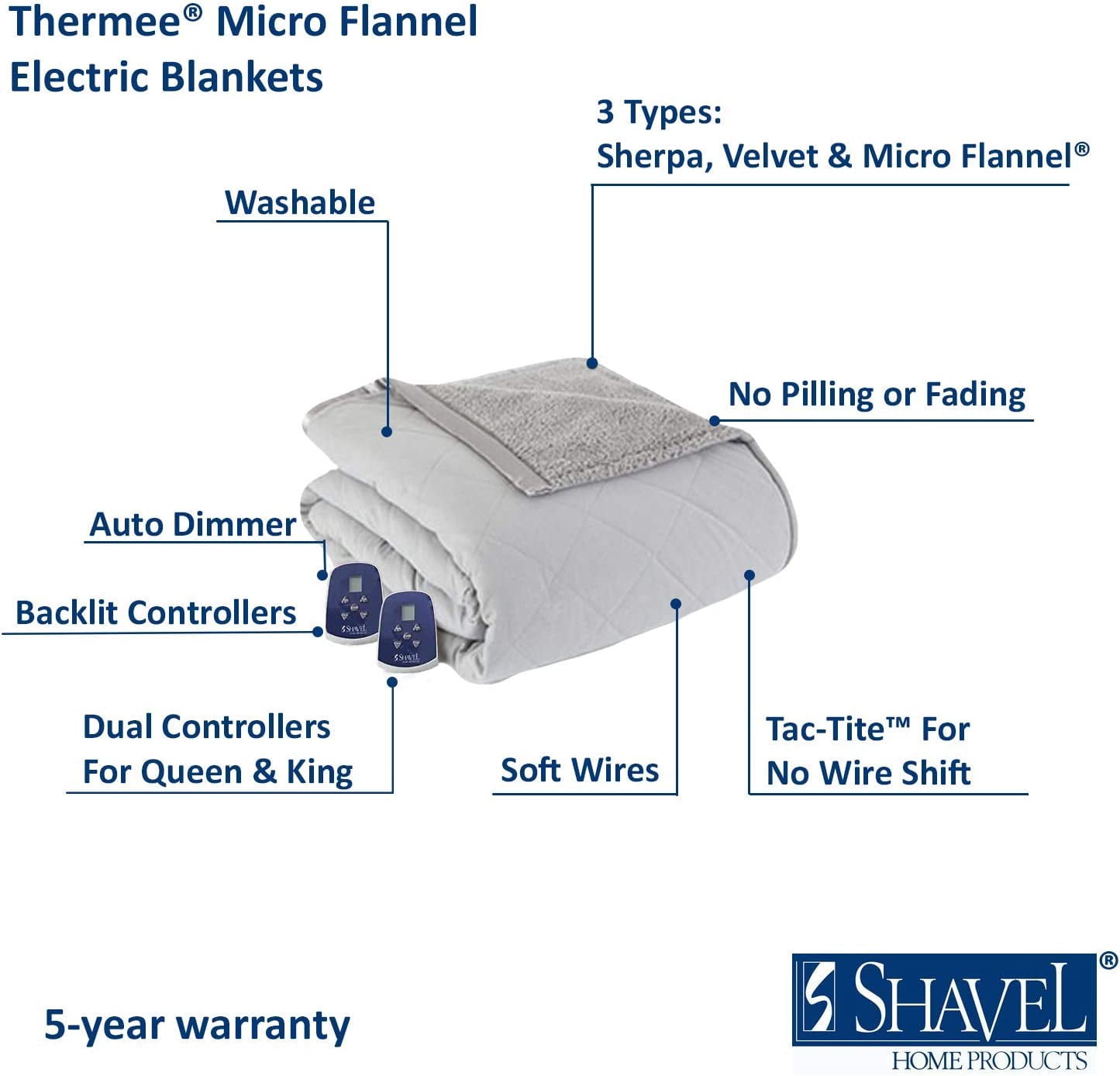 Full-Size Ultra Velvet Electric Heated Blanket, Machine Wash u0026 Dry, Timer u0026  Safety Shutoff, 90Lx72W, Cadet Blue - Walmart.com