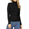 thumbnail image 2 of Fesfesfes Women Sweaters Long Sleeve Turtlen Neck Knitted Sweater Wrap Pullover, 2 of 3