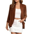 thumbnail image 4 of Women's Blazers Open Front Cardigans Loose Casual Lightweight Cardigans Ladies Long Sleeve Cardigans with Pockets Brown S, 4 of 6