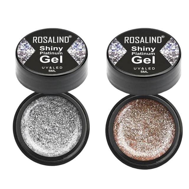 2x 5ml de uñas Brillo Platino brillante Pintura Gel polivinílico brillante para arte de uñas de mujer Yuyangstore pegamento de gel de uñas