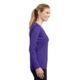 thumbnail image 3 of Sport Tek Adult Female Women Plain Long Sleeves T-Shirt Purple 2X-Large, 3 of 6