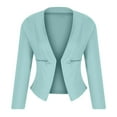 thumbnail image 2 of Dgankt Blazers for Women Suit Open Front Cardigan Jacket Daily Commute office Solid Zipper Suit Short Blazers,Size S-2XL, 2 of 5