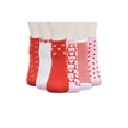 thumbnail image 3 of Wonder Nation Girls Heart Quarter Crews Socks, 6-pack, Size Medium (Shoe Size 10.5-4), 3 of 6