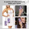 thumbnail image 3 of TECH CIRCLE Wallet Case for iPhone 13 Pro ,PU Leather Flip Protective Stand Flowers Floral Women Girls Case Card Holder Wristlet Mirror Shoulder Purse Case for iPhone 13 Pro 6.1" 2021,Purple, 3 of 10