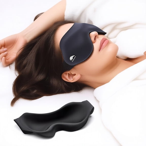 FACEMOON 1 Pack 99% Light Blocking Sleep Mask – 3D Breathable Comfort | Adjustable Strap for Adult Travel & Relaxation