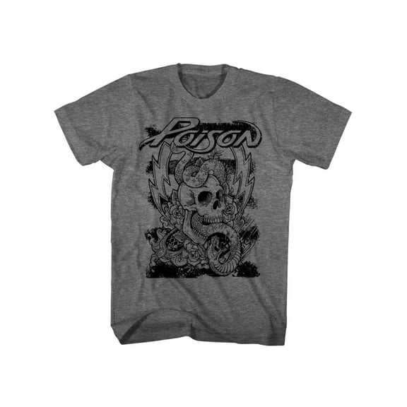 Poison Rock Band Skull And Snake American Classics Adult T-Shirt