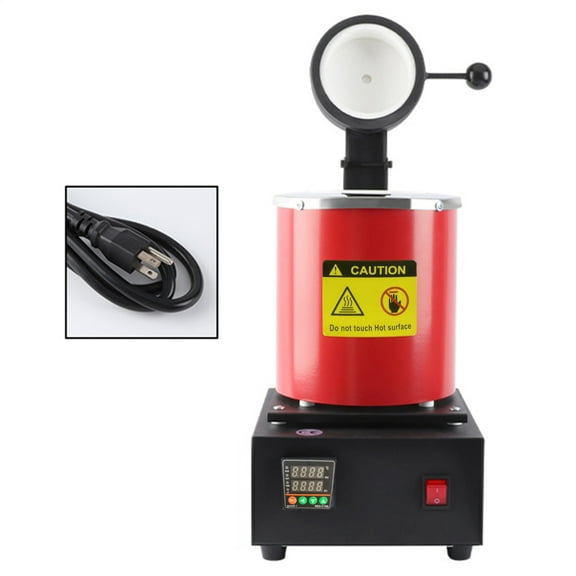 Professional 1500W Compact Gold Smelter Kit - 3KG Graphite Crucible Foundry for Jewelry Casting (Silver/Copper/Aluminum) - Vibrant Red Design